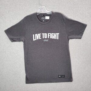 One‎ FC Men Shirt Medium Gray MMA Kicking Boxing Fight To Live Tee